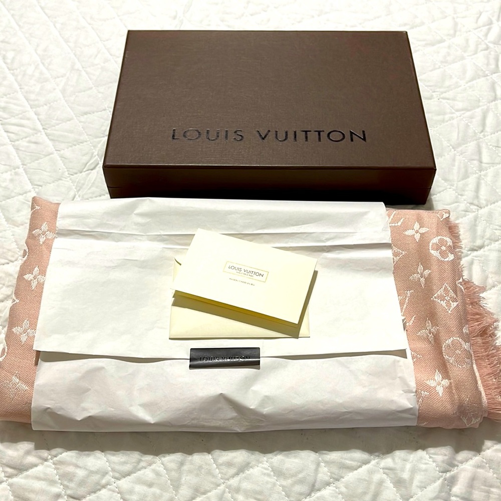 Original LV scarf with serial number with box.